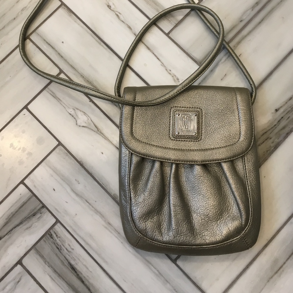 Tignanello metallic pebbled leather Crossbody